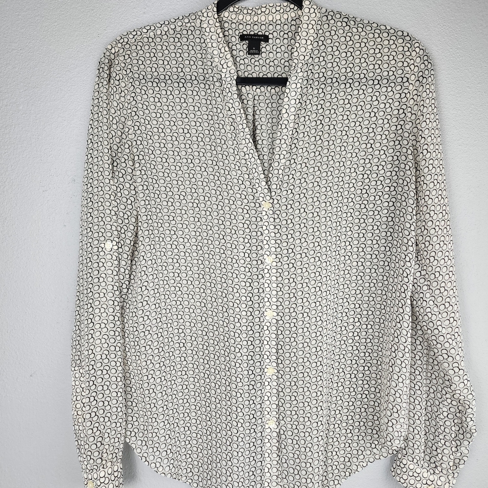 Ann Taylor sheer top, long sleeves, small